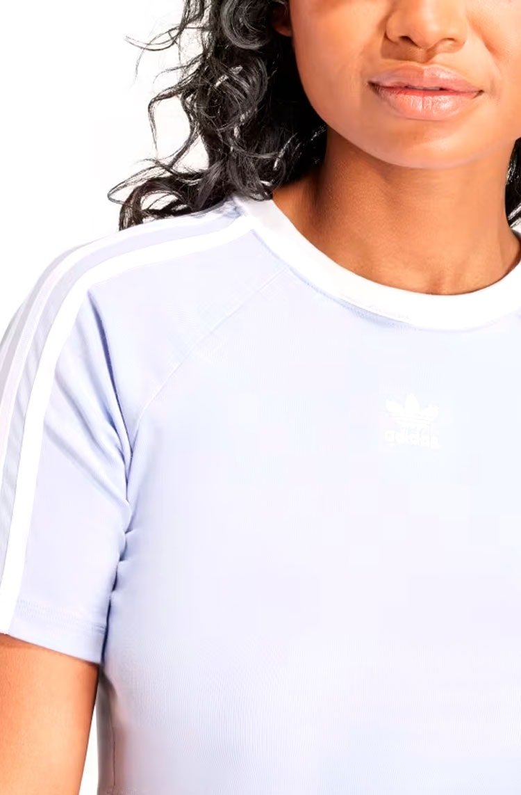 Camiseta Adidas Cropped 3 - stripes Lilás - NewSkull