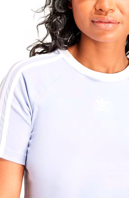 Camiseta Adidas Cropped 3 - stripes Lilás - NewSkull