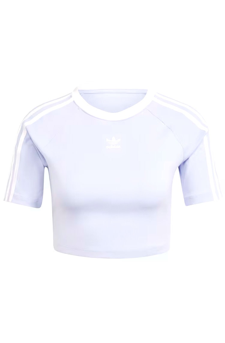 Camiseta Adidas Cropped 3 - stripes Lilás - NewSkull
