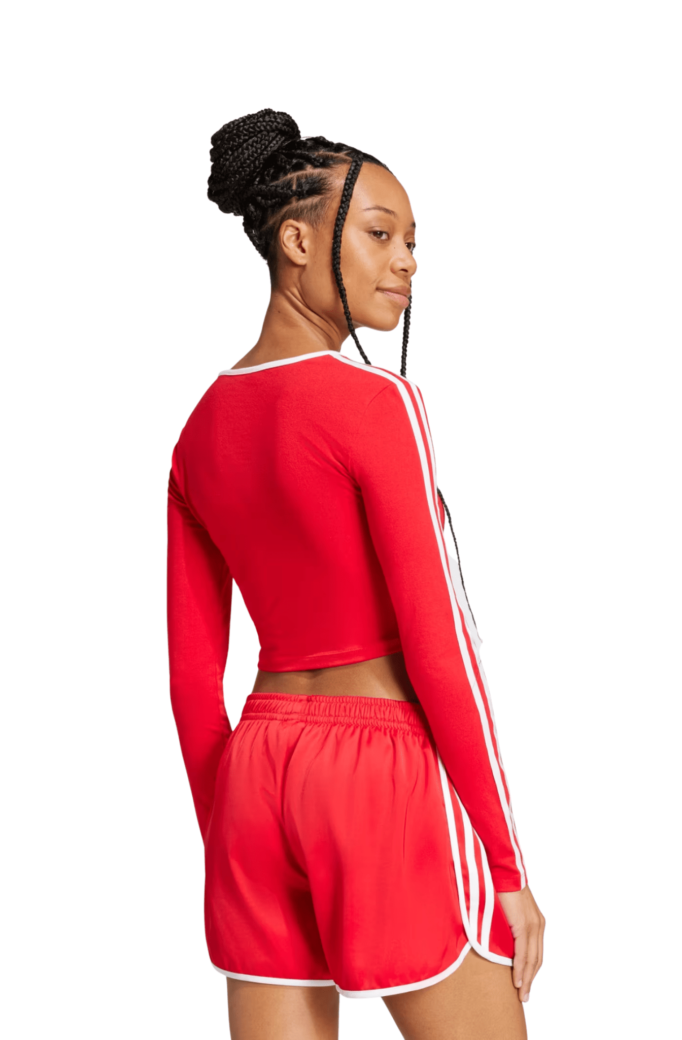 Camiseta Adidas Cropped Adicolor 3 - stripes Vermelho/Branco - NewSkull