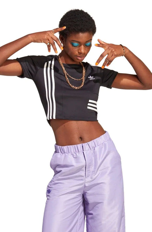 Camiseta Adidas Cropped Originals Preto/Branco - NewSkull