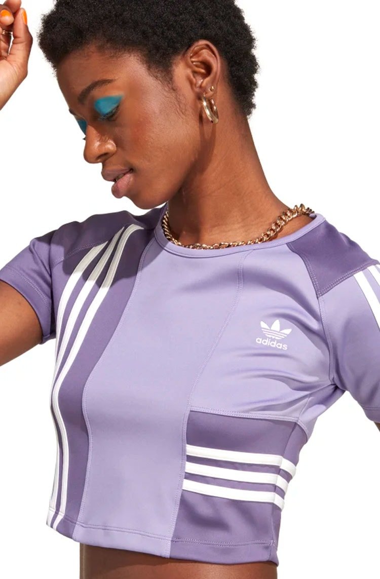 Camiseta Adidas Cropped Originals Roxo/Branco - NewSkull