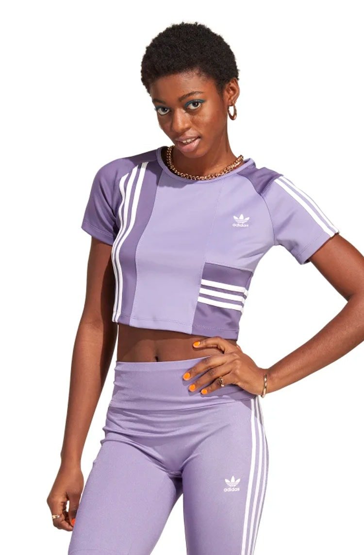 Camiseta Adidas Cropped Originals Roxo/Branco - NewSkull