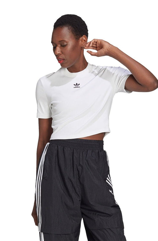 Camiseta Adidas Cropped Tee Branco/Preto - NewSkull