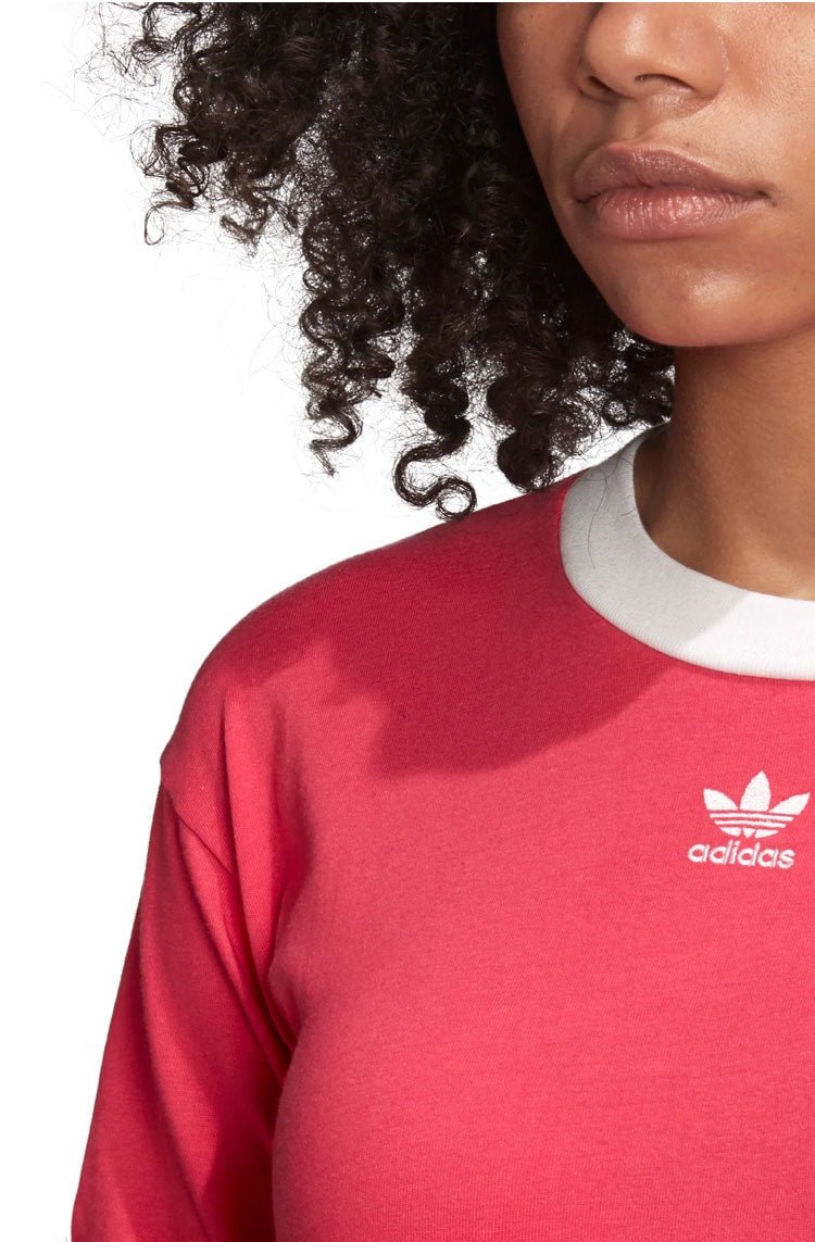 Camiseta ADIDAS Cropped Trefoil Rosa/Branca - NewSkull