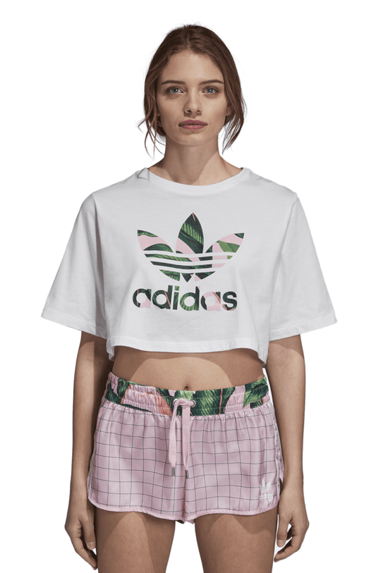CAMISETA ADIDAS CROPPED X FARM FEMININA BRANCA - NewSkull