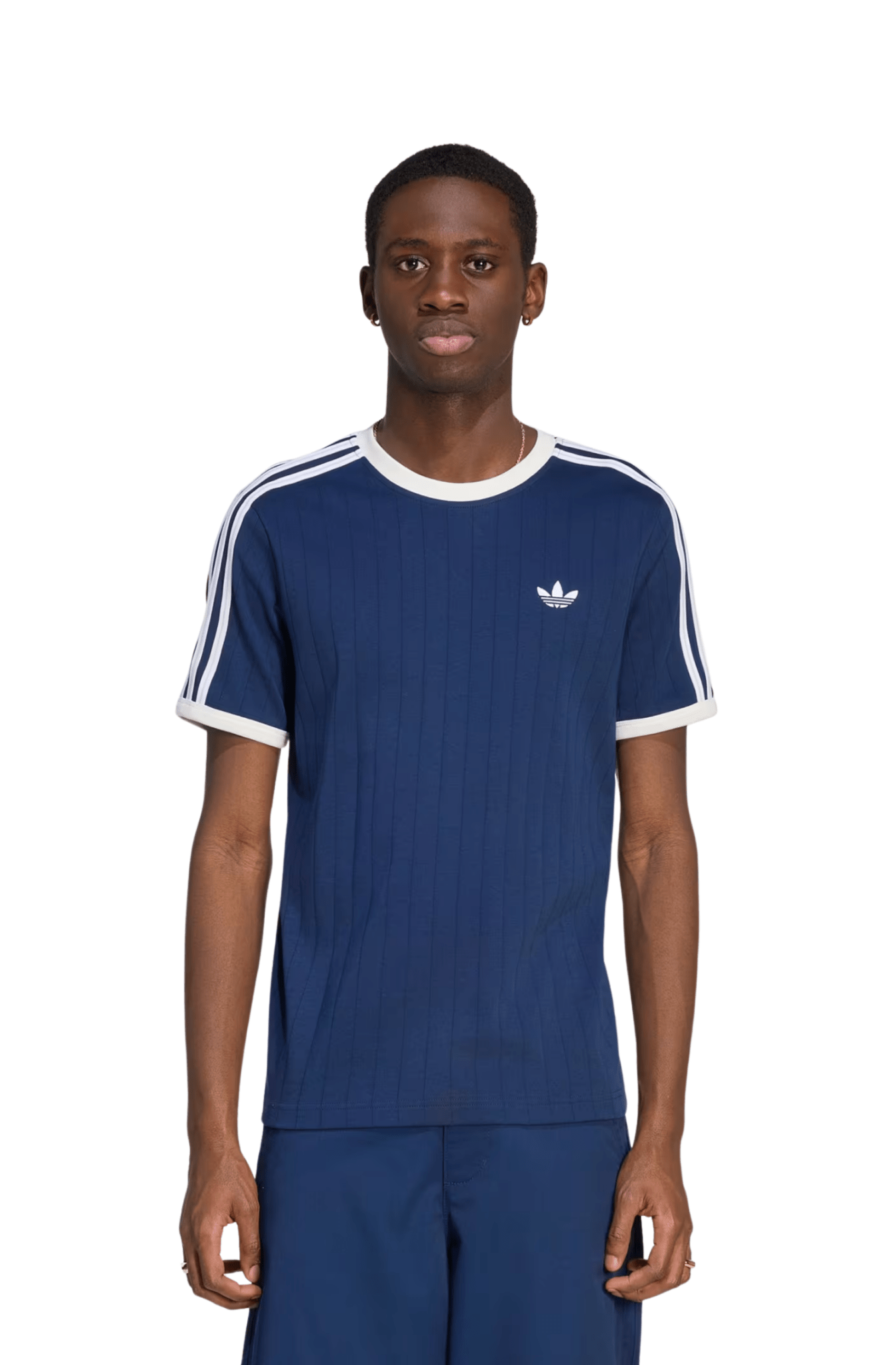 Camiseta Adidas Drop Needle 3-Stripes Azul Marinho/Branco - NewSkull