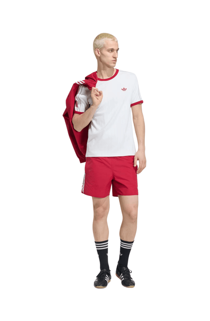 Camiseta Adidas Drop Needle 3-Stripes Branco/Vermelho - NewSkull