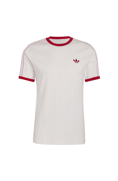 Camiseta Adidas Drop Needle 3-Stripes Branco/Vermelho - NewSkull