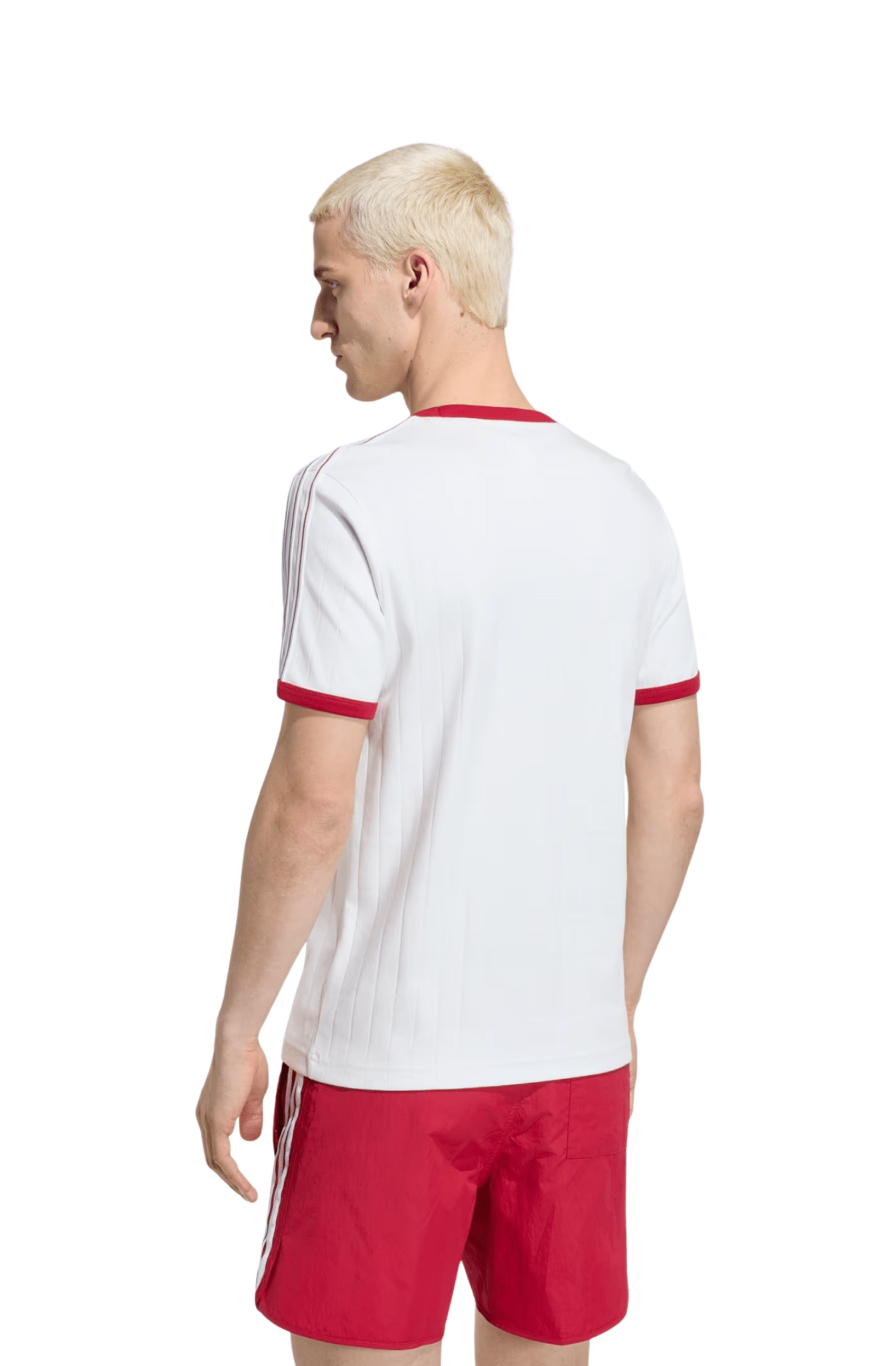 Camiseta Adidas Drop Needle 3-Stripes Branco/Vermelho - NewSkull