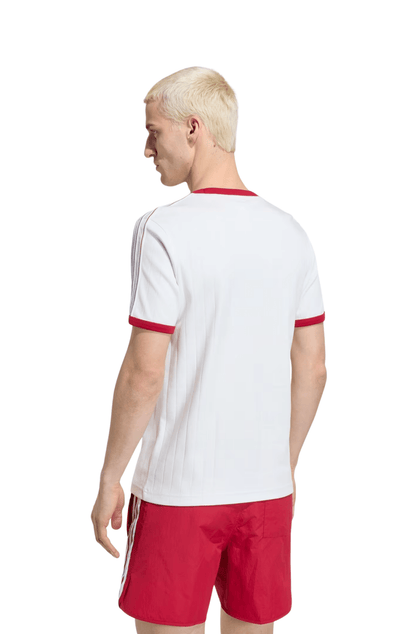 Camiseta Adidas Drop Needle 3-Stripes Branco/Vermelho - NewSkull