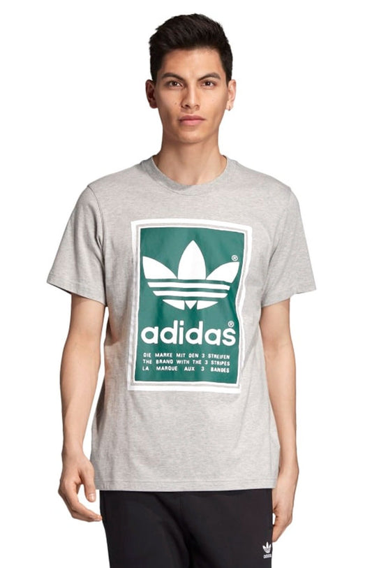 Camiseta Adidas FILLED LABEL Cinza/Verde - NewSkull