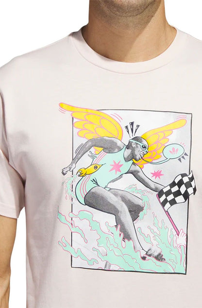 Camiseta Adidas Fly As Rosa Estampado - NewSkull