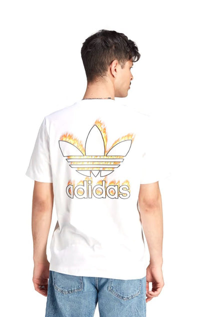 Camiseta Adidas Graphics Fire Trefoil Branco - NewSkull