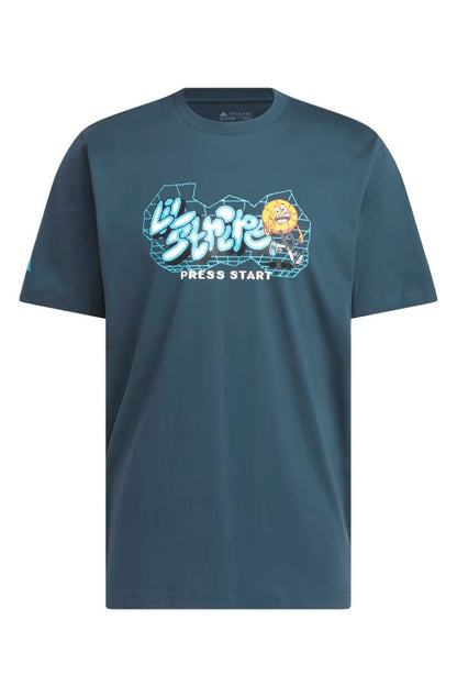 Camiseta Adidas Lil' Stripe Metaverse Gaming Azul Marinho - NewSkull