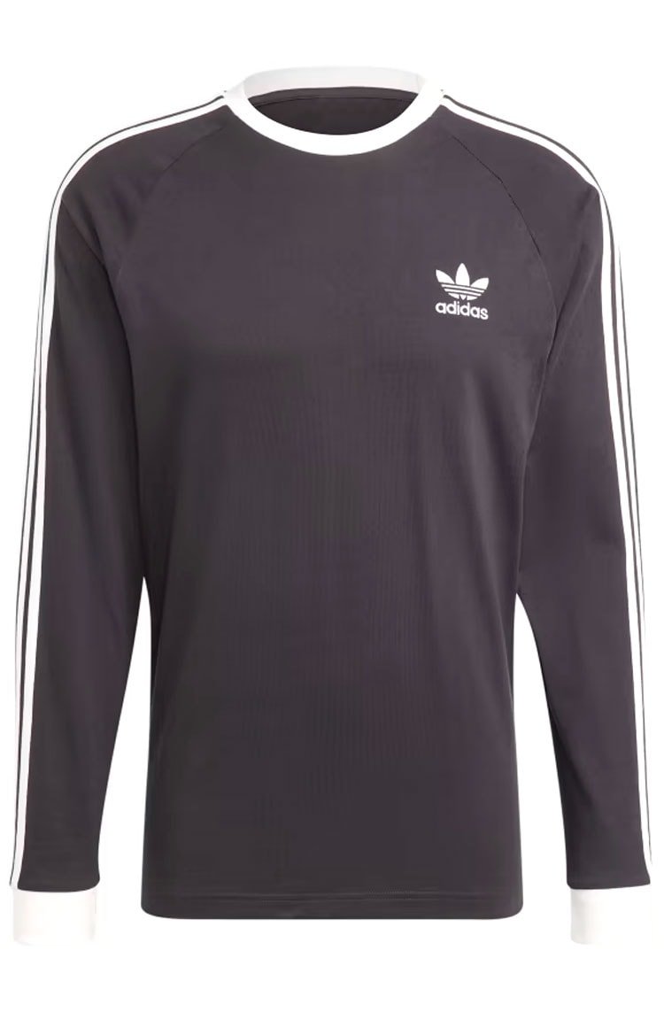 Camiseta Adidas Manga Longa Adicolor Classics 3 - Stripes Preto/Branco - NewSkull