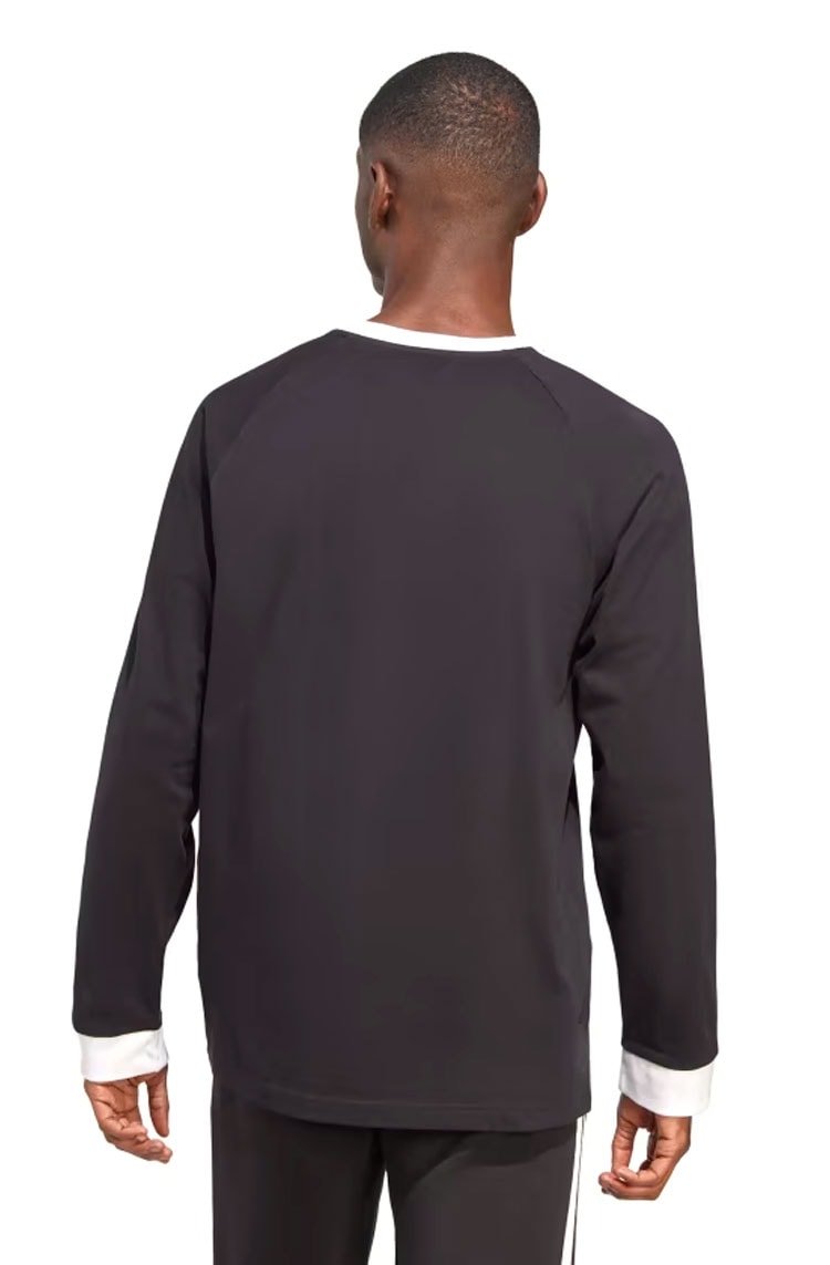 Camiseta Adidas Manga Longa Adicolor Classics 3 - Stripes Preto/Branco - NewSkull