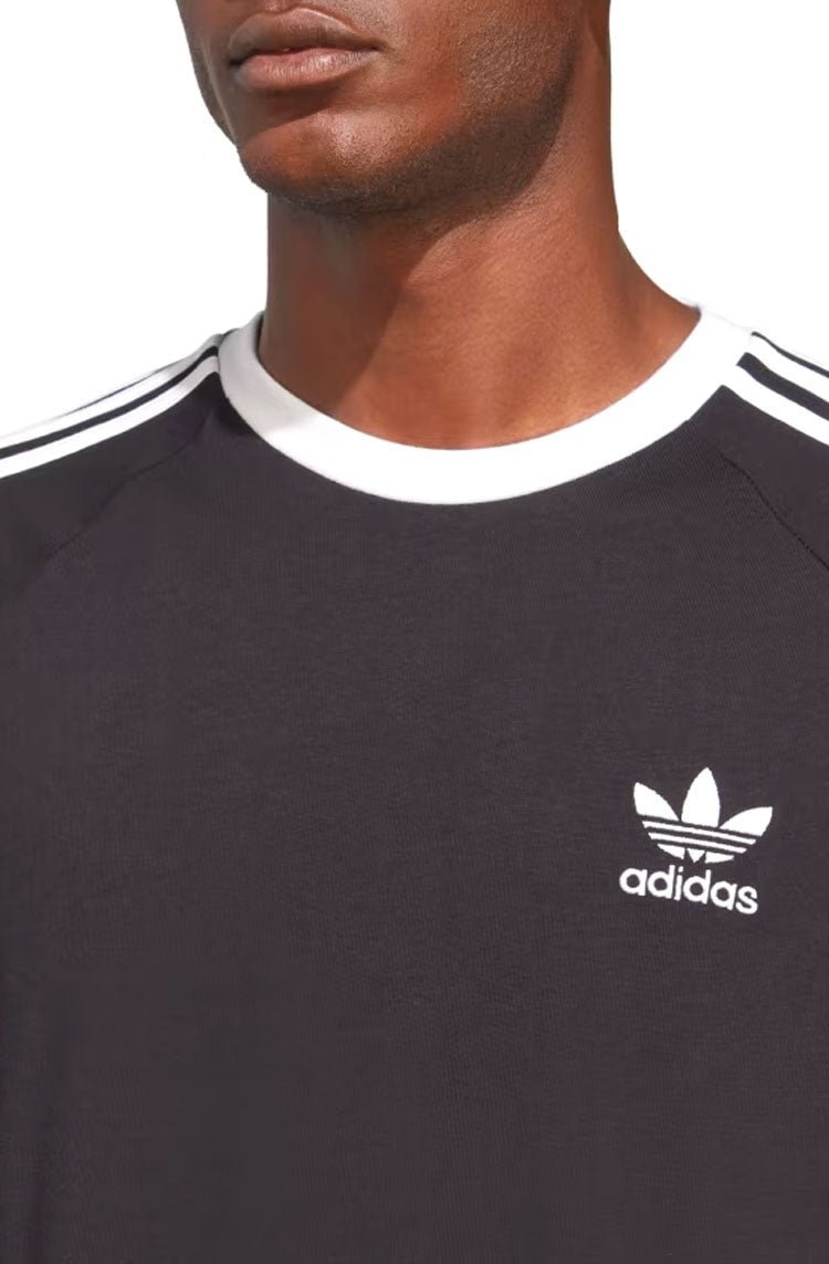 Camiseta Adidas Manga Longa Adicolor Classics 3 - Stripes Preto/Branco - NewSkull