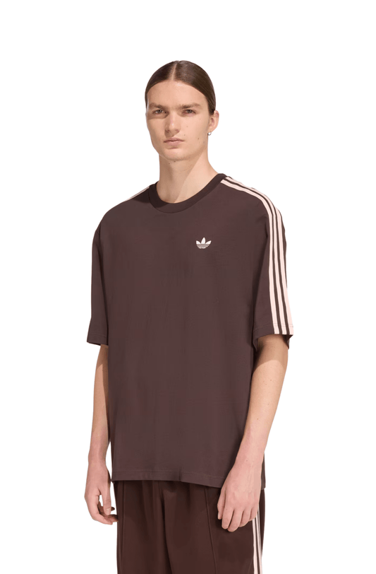 Camiseta Adidas Oversized Adicolor 3 - stripes Marrom - NewSkull