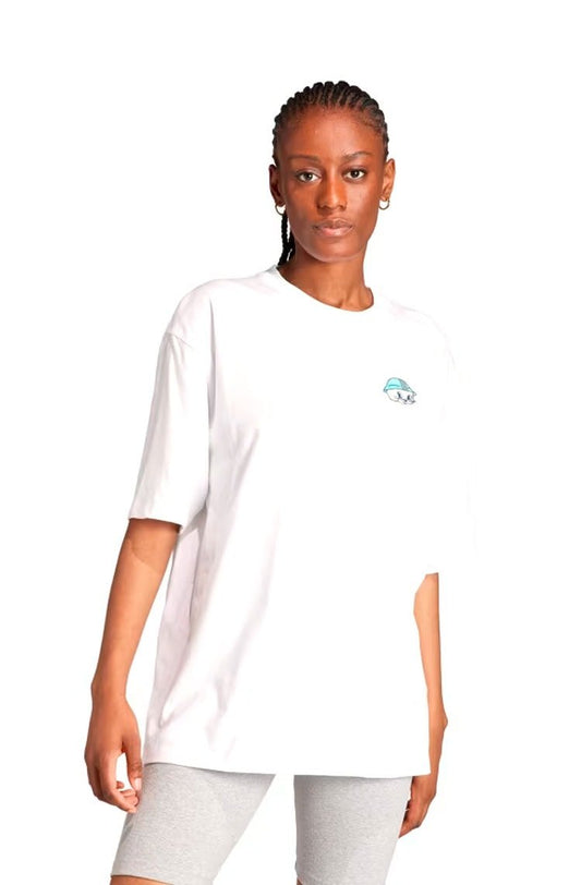 Camiseta Adidas Oversized Graphic Bunny Branco - NewSkull