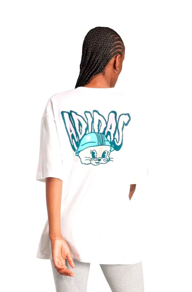 Camiseta Adidas Oversized Graphic Bunny Branco - NewSkull
