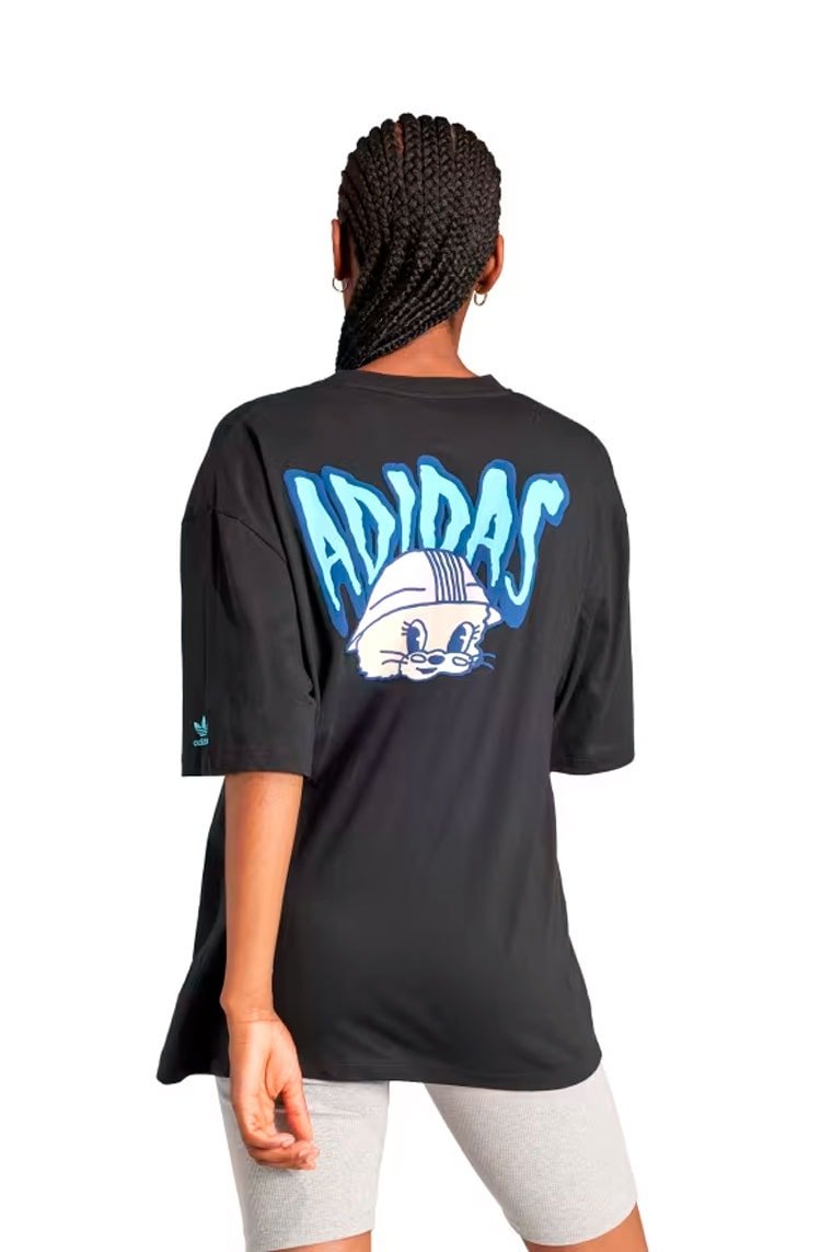 Camiseta Adidas Oversized Graphic Bunny Preto - NewSkull