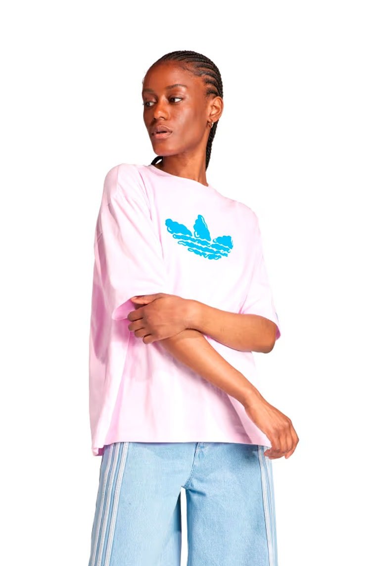 Camiseta Adidas Oversized Graphic Rosa - NewSkull
