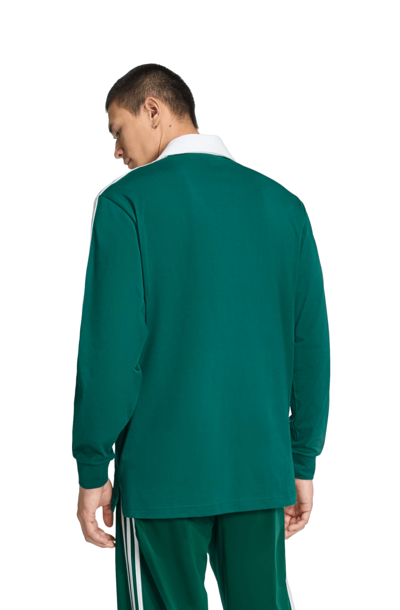 Camiseta Adidas Polo ML Rugby 3-stripes Verde/Branco - NewSkull