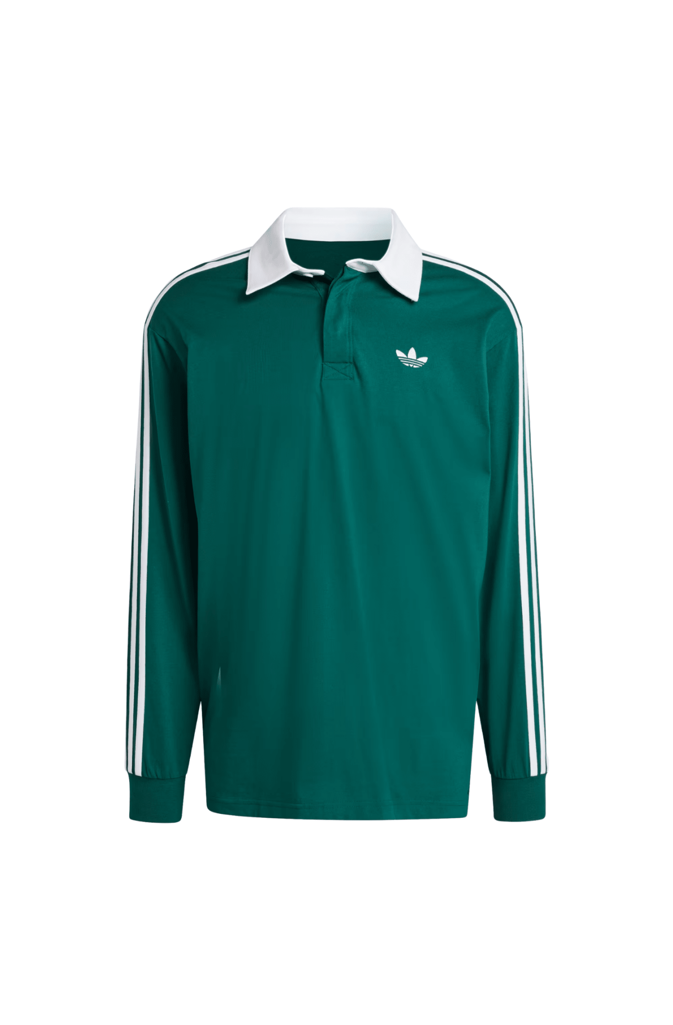 Camiseta Adidas Polo ML Rugby 3-stripes Verde/Branco - NewSkull