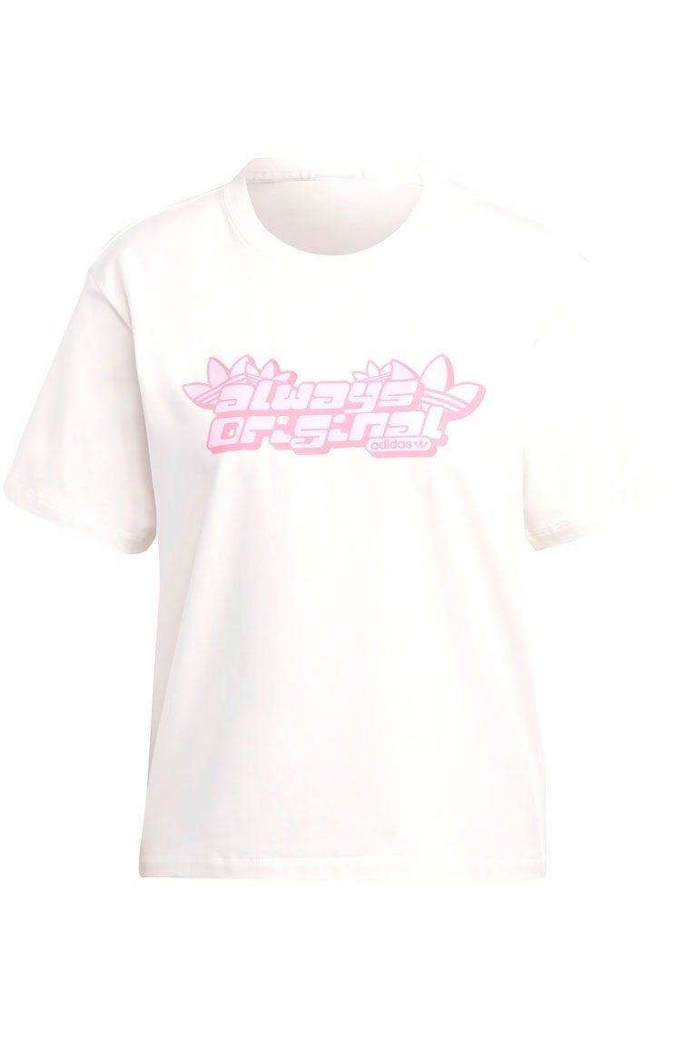 Camiseta Adidas Regular Graphic Branco/Rosa - NewSkull