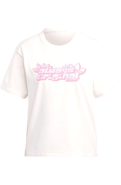 Camiseta Adidas Regular Graphic Branco/Rosa - NewSkull