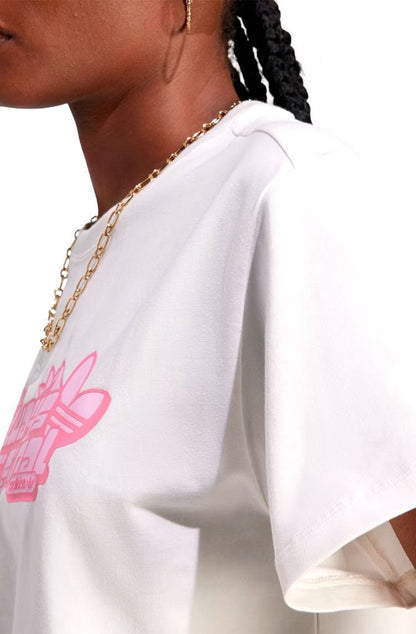 Camiseta Adidas Regular Graphic Branco/Rosa - NewSkull
