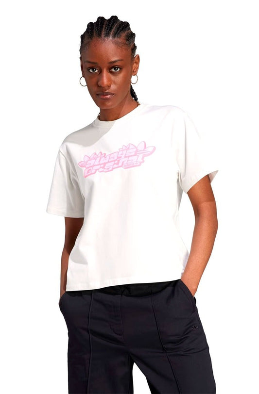 Camiseta Adidas Regular Graphic Branco/Rosa - NewSkull