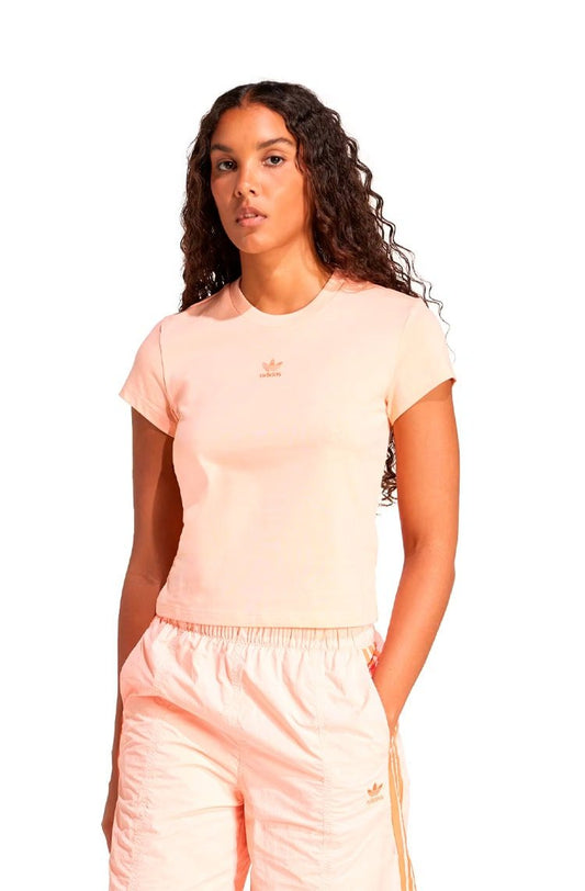 Camiseta Adidas Slim Essentials Rosa Claro - NewSkull