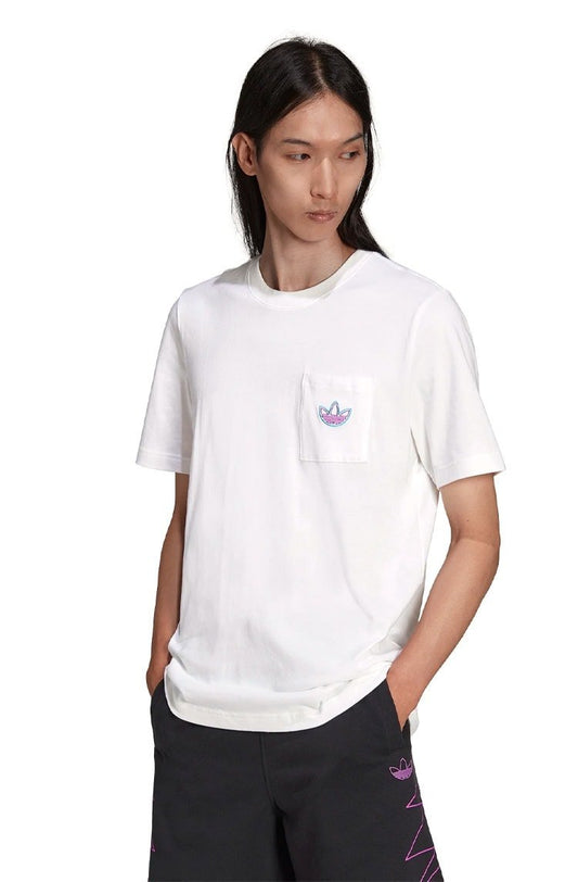 Camiseta Adidas Sprt Pocket Branco/Roxo - NewSkull