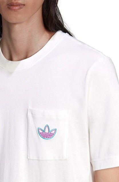Camiseta Adidas Sprt Pocket Branco/Roxo - NewSkull
