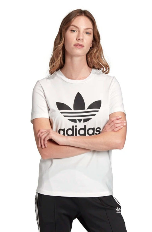 Camiseta ADIDAS Trefoil Feminina Branca/Preta - NewSkull