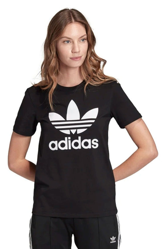 Camiseta ADIDAS Trefoil Feminina Preto/Branco - NewSkull