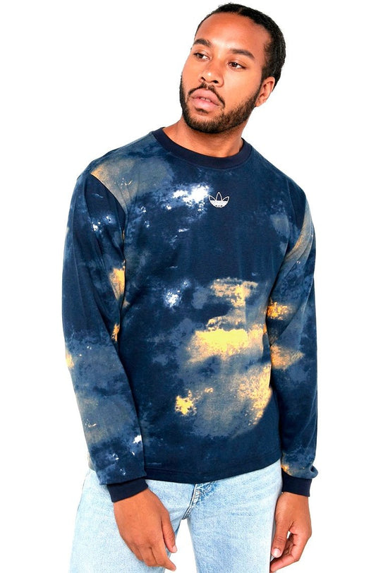 Camiseta ADIDAS Watercolor LS Manga Longa Azul - NewSkull