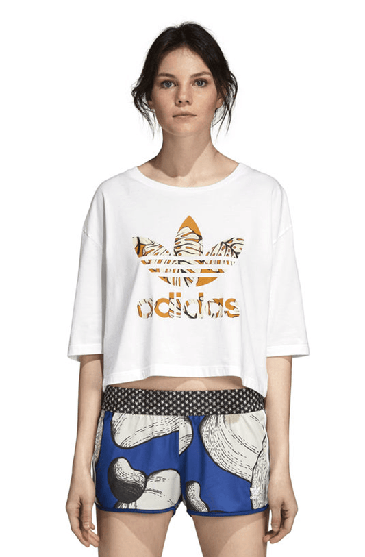 CAMISETA ADIDAS X FARM CROPED FEMININA BRANCA - NewSkull