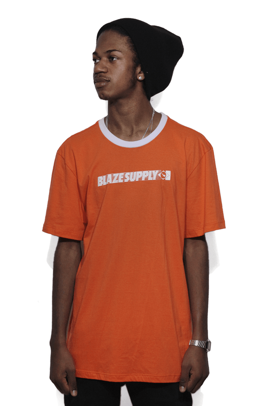 Camiseta Blaze Basica Stripes Flag Laranja - NewSkull