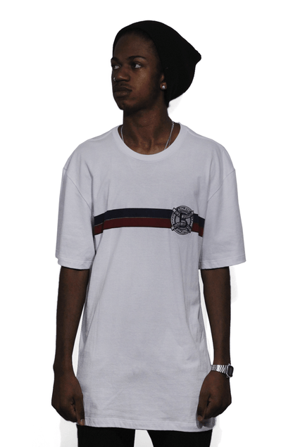 Camiseta Blaze Supply Basica Patch Stripes Branca - NewSkull