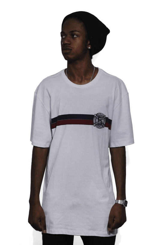 Camiseta Blaze Supply Basica Patch Stripes Branca - NewSkull