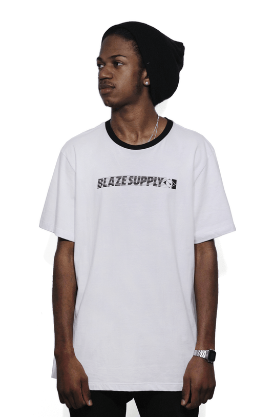 Camiseta Blaze Supply Basica Stripes Flag Branca - NewSkull