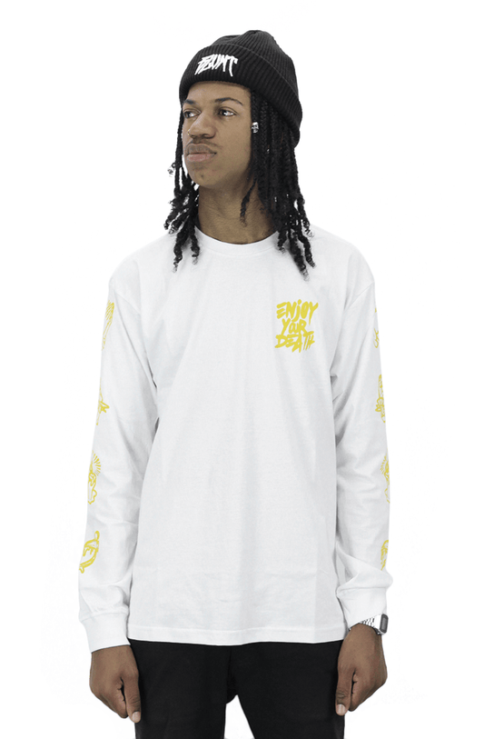 Camiseta Blunt Manga Longa Fuck Your Selfie Branco - NewSkull