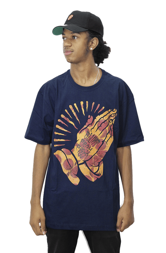 Camiseta Blunt Pray For Pizza Azul - NewSkull