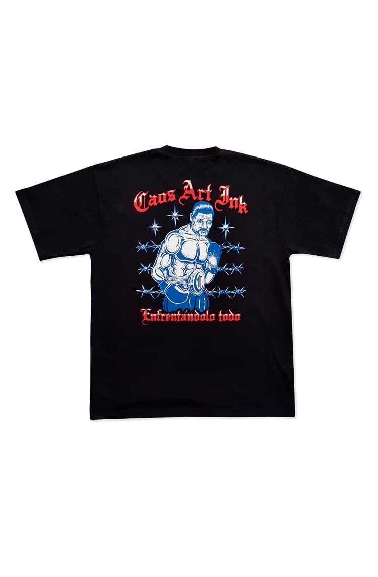 Camiseta Caos Art Ink ENFRENTÁDOLO Preta/Azul - NewSkull