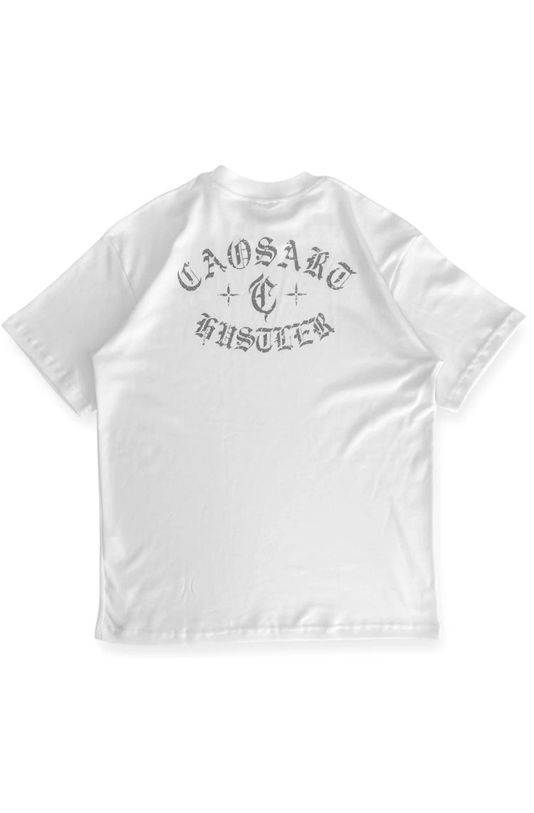 Camiseta Caos Art ink Hustler Branco - NewSkull