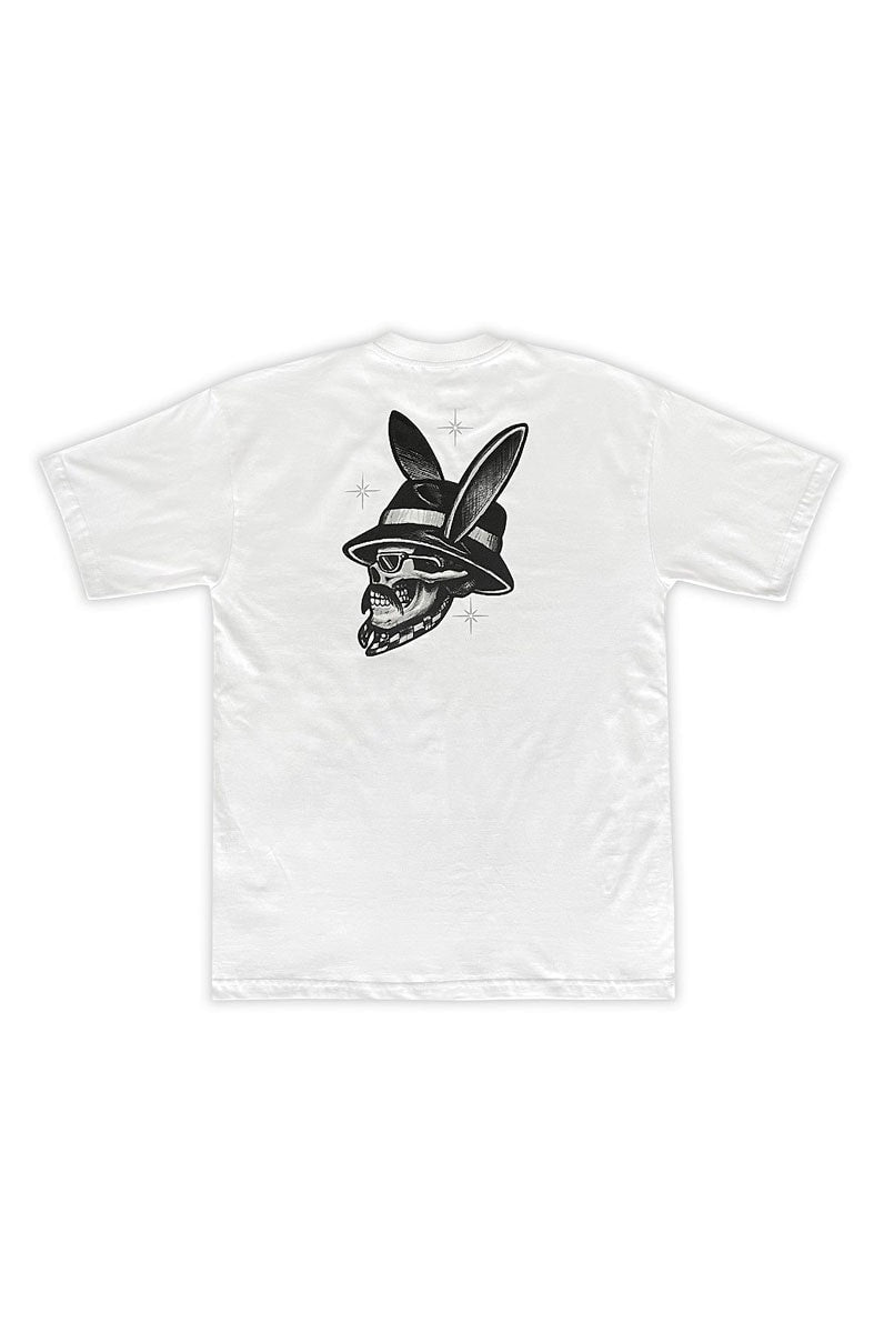 Camiseta Caos Art Ink Playboy Branca - NewSkull