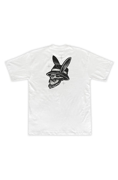 Camiseta Caos Art Ink Playboy Branca - NewSkull